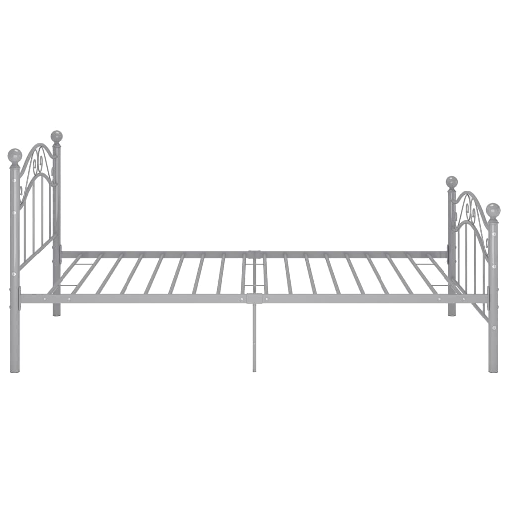 Bed Frame without Mattress Grey Metal 100x200 cm