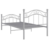 Bed Frame without Mattress Grey Metal 100x200 cm