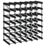 Wine Rack for 42 Bottles Black Solid Pine Wood