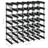 Wine Rack for 42 Bottles Black Solid Pine Wood