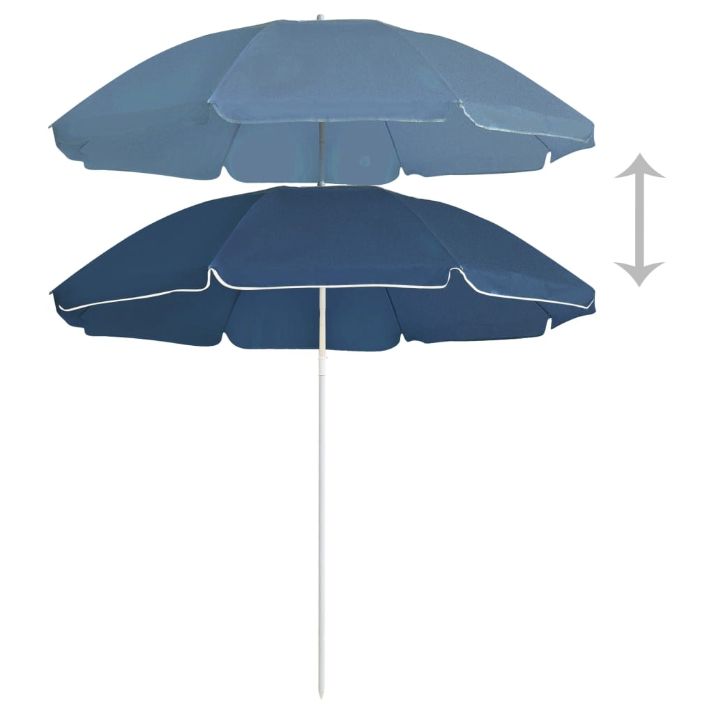 Garden Parasol with Steel Pole Blue 180 cm