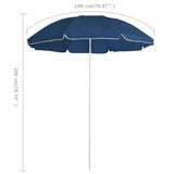 Garden Parasol with Steel Pole Blue 180 cm