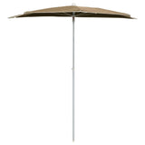 Garden Half Parasol with Pole 180x90 cm Taupe