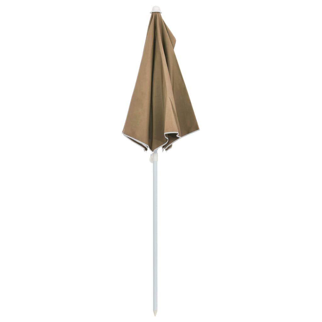 Garden Half Parasol with Pole 180x90 cm Taupe