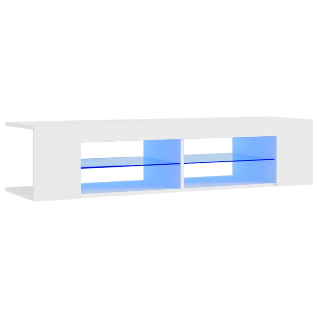 TV Cabinet with LED Lights White 135x39x30 cm