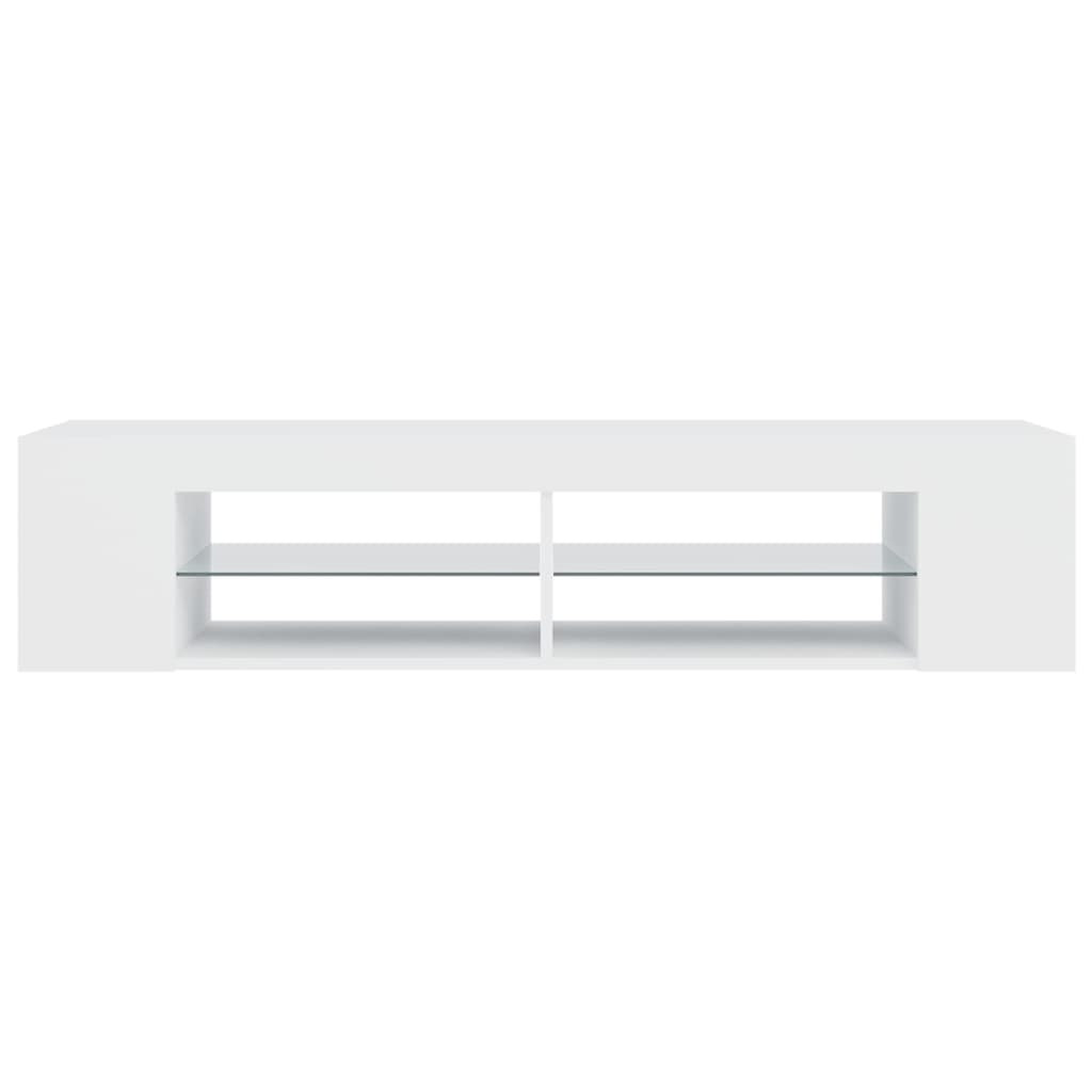 TV Cabinet with LED Lights White 135x39x30 cm