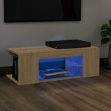 TV Cabinet with LED Lights Sonoma Oak 90x39x30 cm