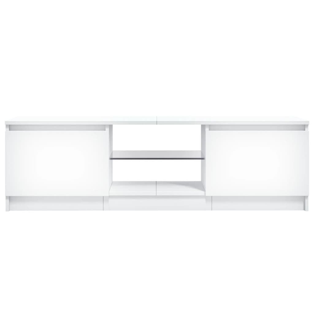 TV Cabinet with LED Lights White 120x30x35.5 cm