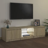 TV Cabinet with LED Lights Sonoma Oak 140x40x35.5 cm