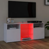 TV Cabinet with LED Lights White 120x30x50 cm