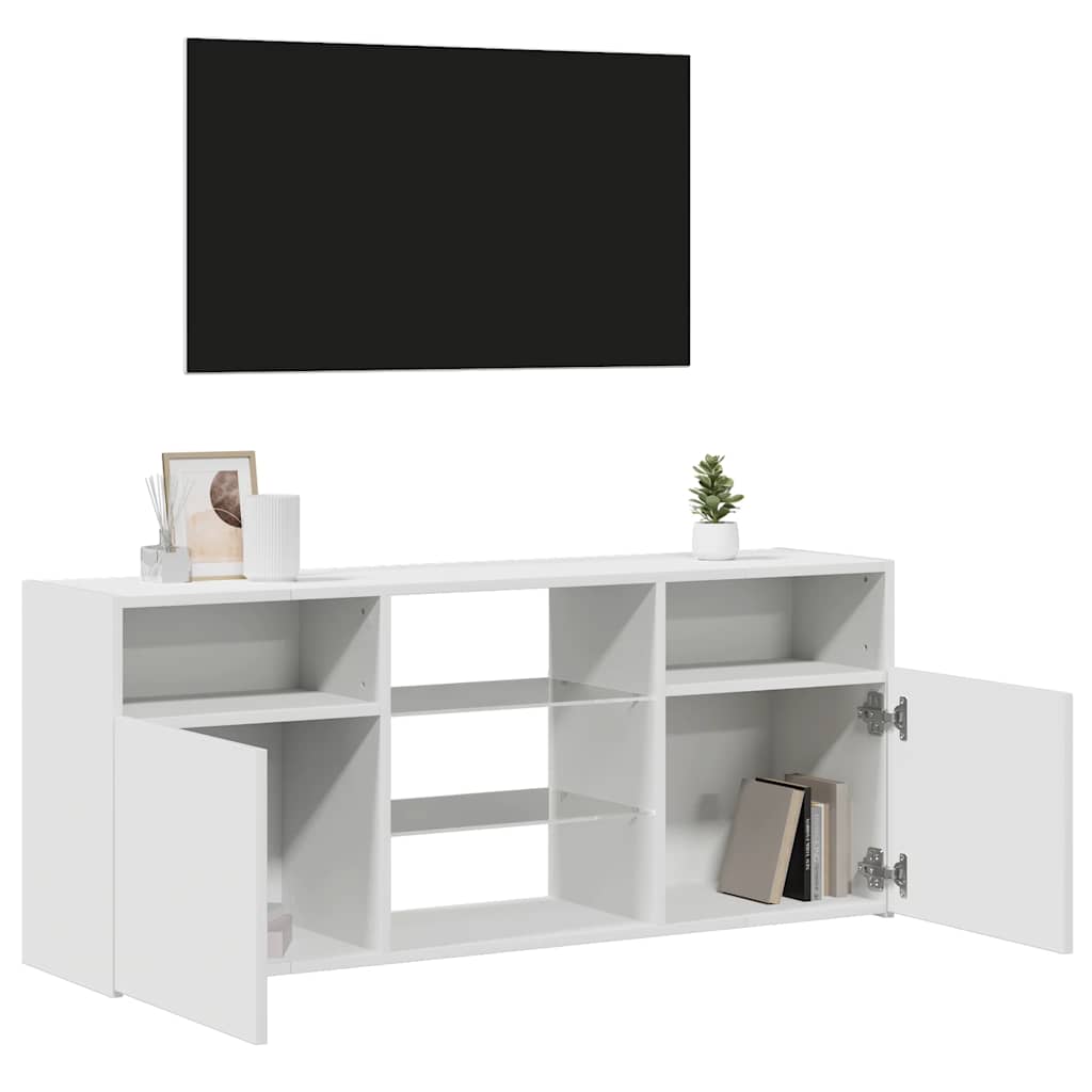 TV Cabinet with LED Lights White 120x30x50 cm