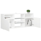 TV Cabinet with LED Lights White 120x30x50 cm