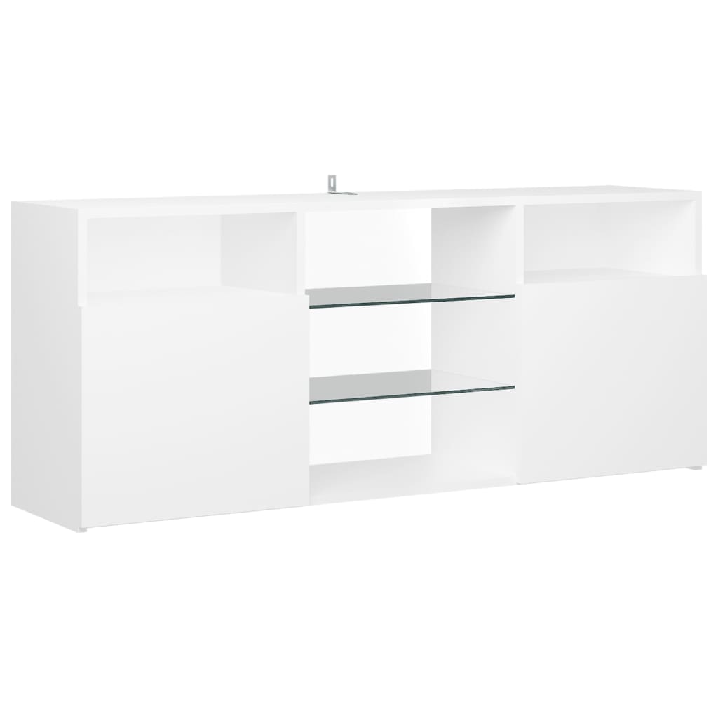 TV Cabinet with LED Lights White 120x30x50 cm