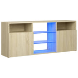 TV Cabinet with LED Lights Sonoma Oak 120x30x50 cm