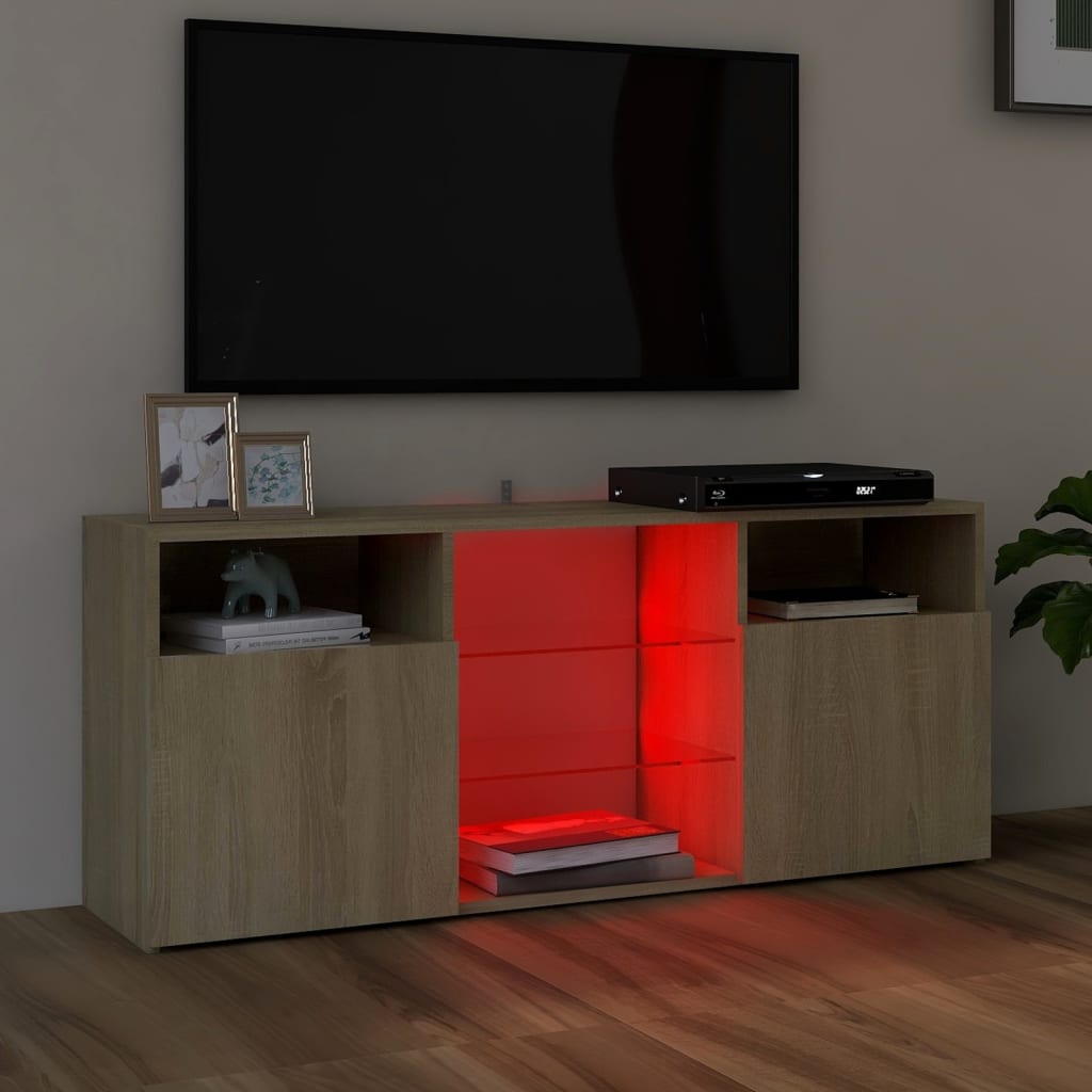 TV Cabinet with LED Lights Sonoma Oak 120x30x50 cm