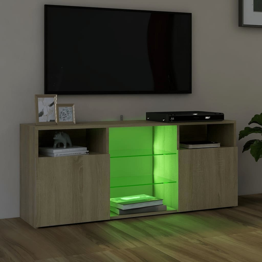 TV Cabinet with LED Lights Sonoma Oak 120x30x50 cm