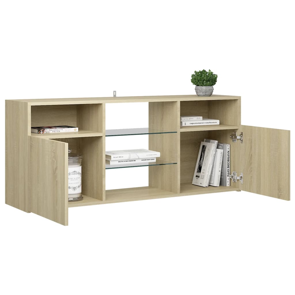 TV Cabinet with LED Lights Sonoma Oak 120x30x50 cm