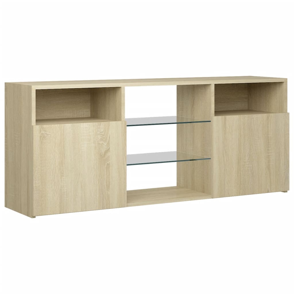 TV Cabinet with LED Lights Sonoma Oak 120x30x50 cm