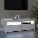 TV Cabinet with LED Lights White 120x35x40 cm