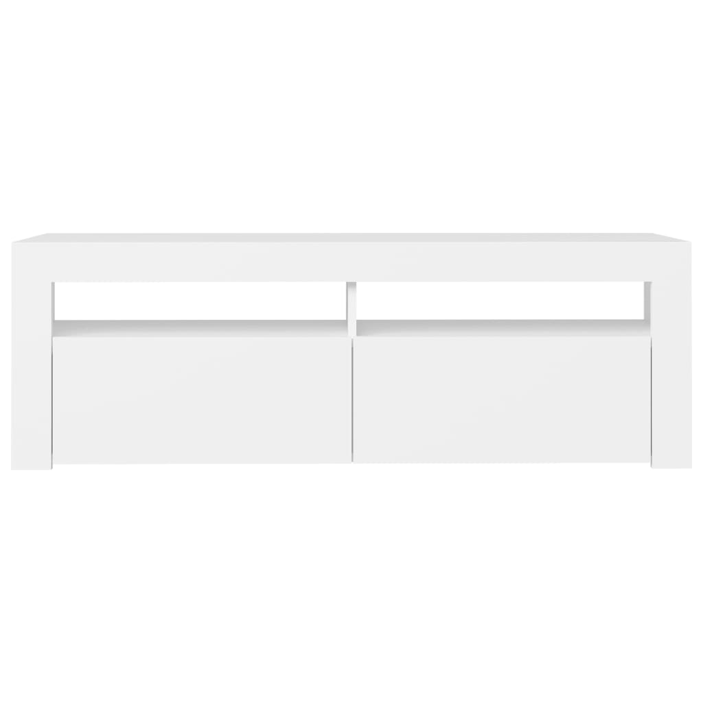 TV Cabinet with LED Lights White 120x35x40 cm