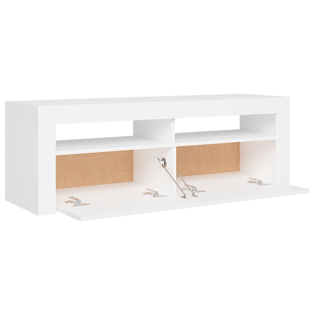 TV Cabinet with LED Lights White 120x35x40 cm