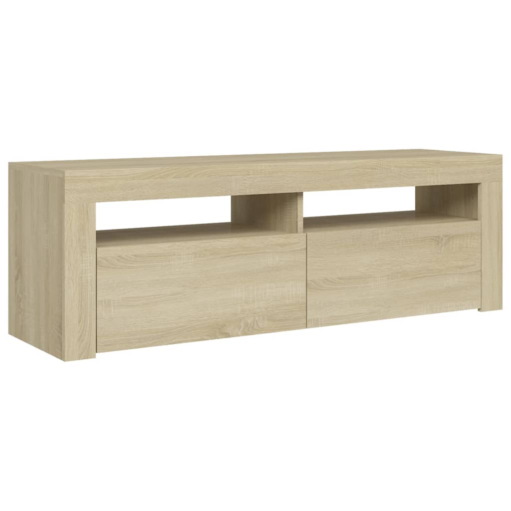 TV Cabinet with LED Lights Sonoma Oak 120x35x40 cm