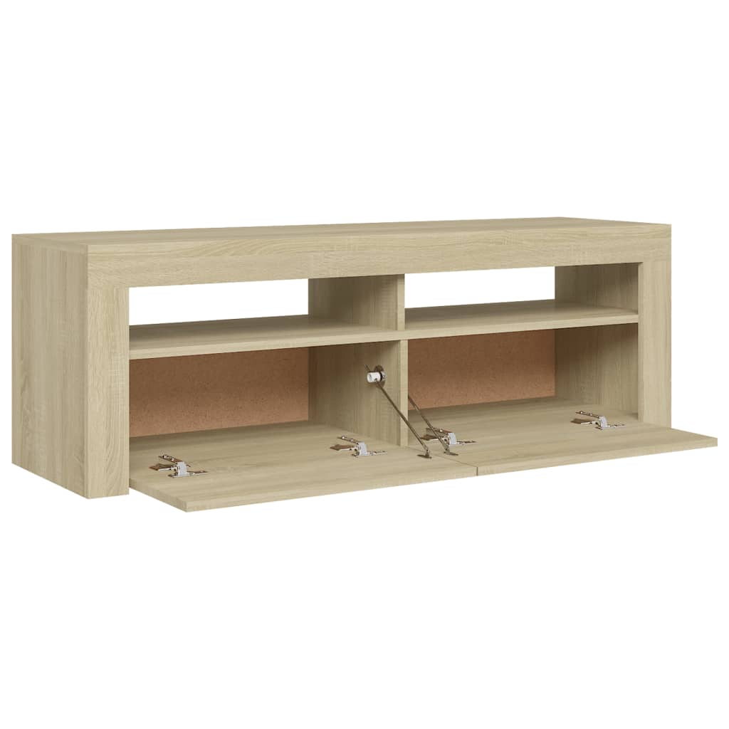 TV Cabinet with LED Lights Sonoma Oak 120x35x40 cm