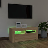 TV Cabinet with LED Lights Sonoma Oak 90x35x40 cm