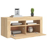 TV Cabinet with LED Lights Sonoma Oak 90x35x40 cm