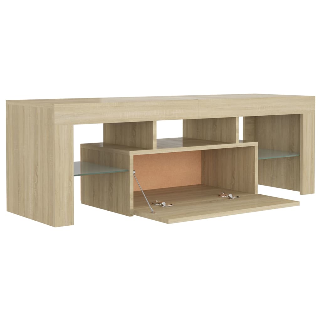 TV Cabinet with LED Lights Sonoma Oak 120x35x40 cm