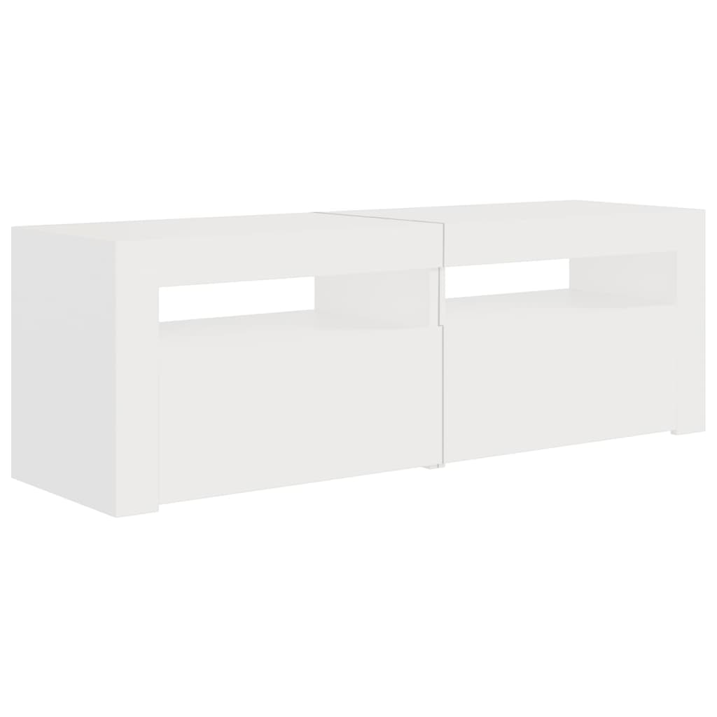 TV Cabinet with LED Lights White 120x35x40 cm