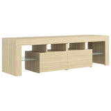 TV Cabinet with LED Lights Sonoma Oak 140x36.5x40 cm