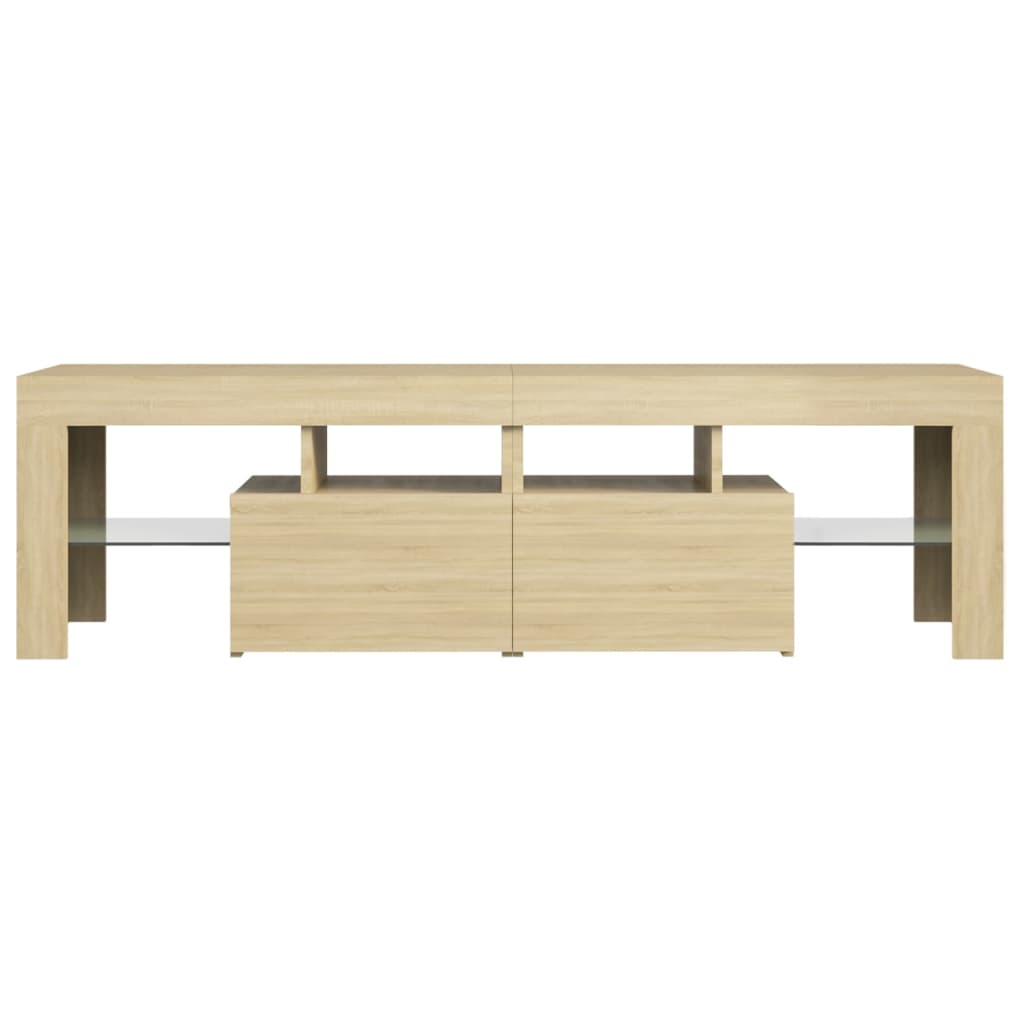 TV Cabinet with LED Lights Sonoma Oak 140x36.5x40 cm