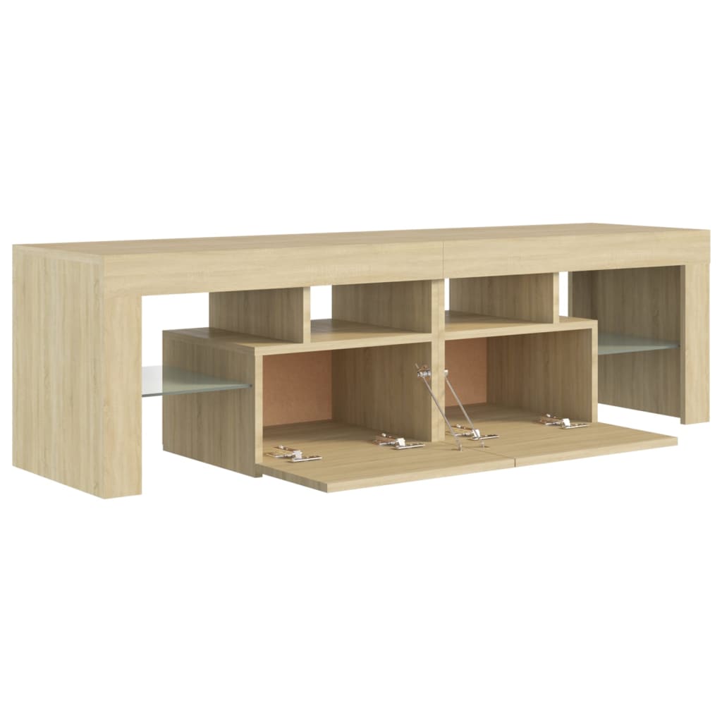 TV Cabinet with LED Lights Sonoma Oak 140x36.5x40 cm