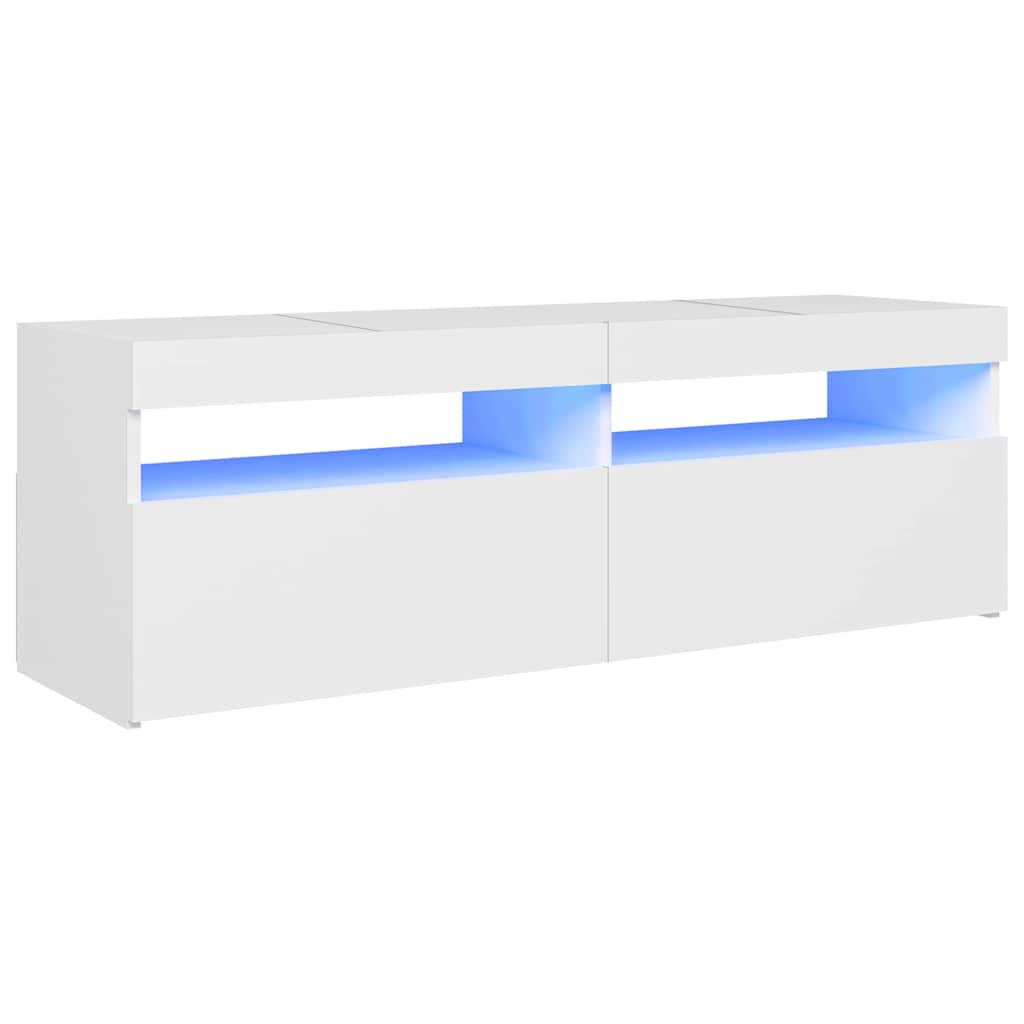 TV Cabinet with LED Lights White 120x35x40 cm