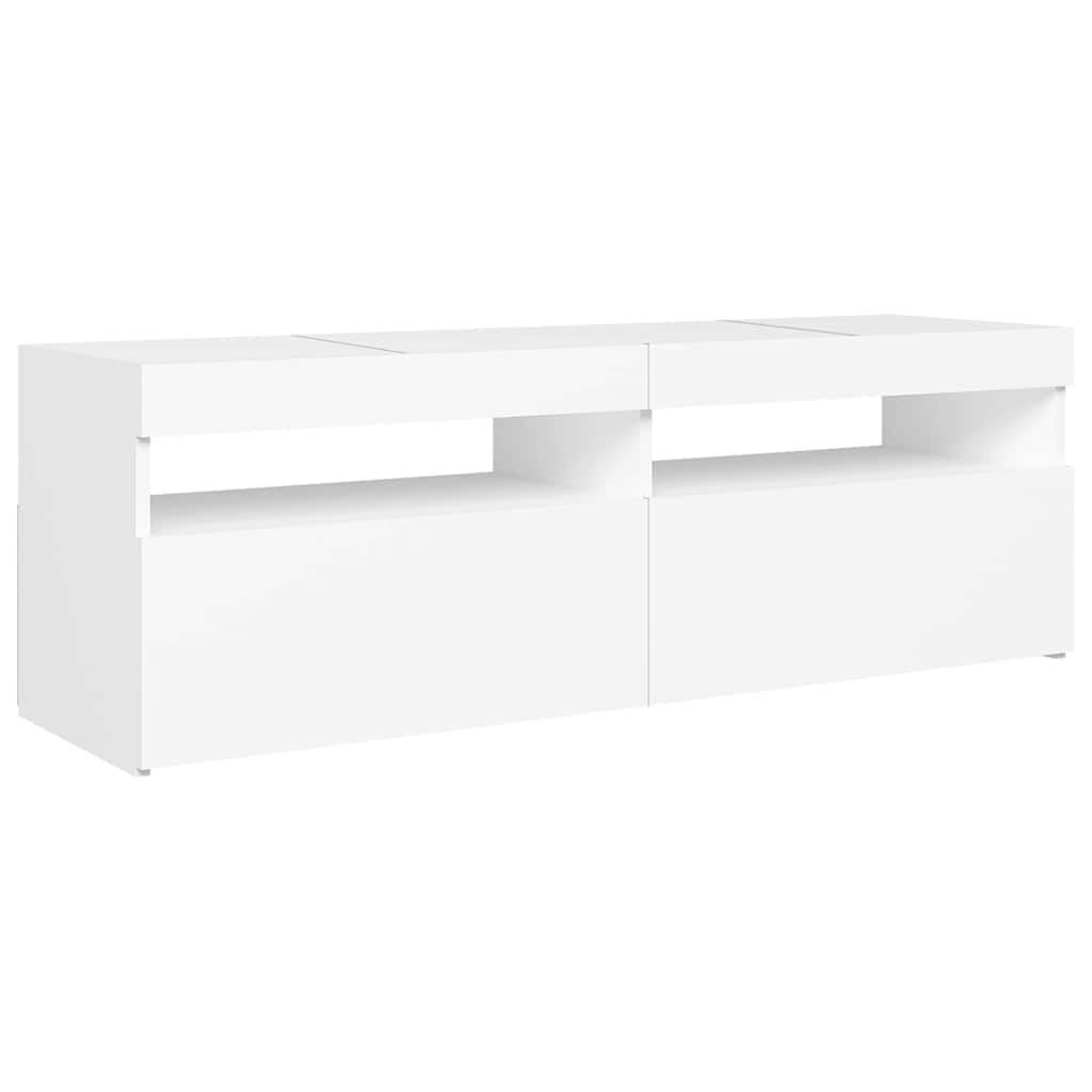 TV Cabinet with LED Lights White 120x35x40 cm