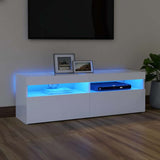 TV Cabinet with LED Lights White 120x35x40 cm