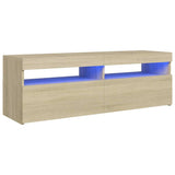 TV Cabinet with LED Lights Sonoma Oak 120x35x40 cm