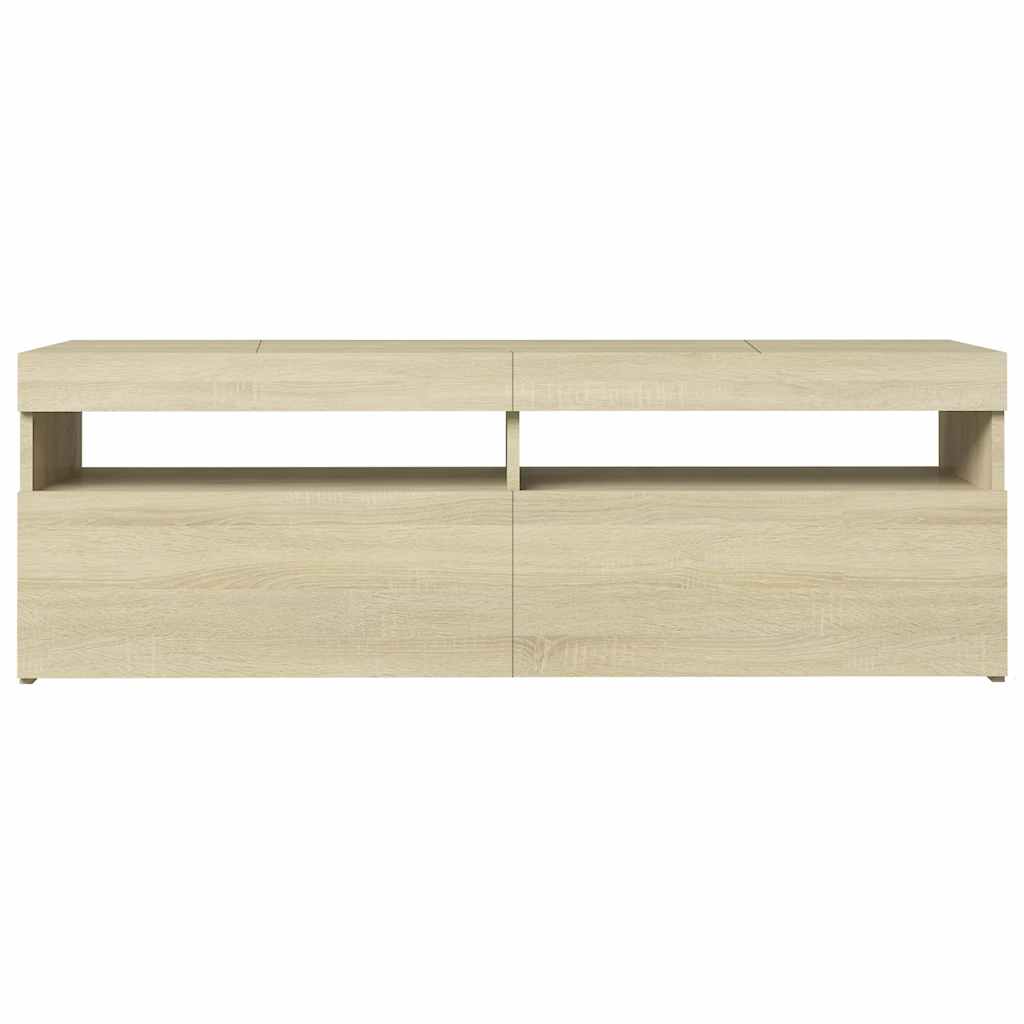 TV Cabinet with LED Lights Sonoma Oak 120x35x40 cm