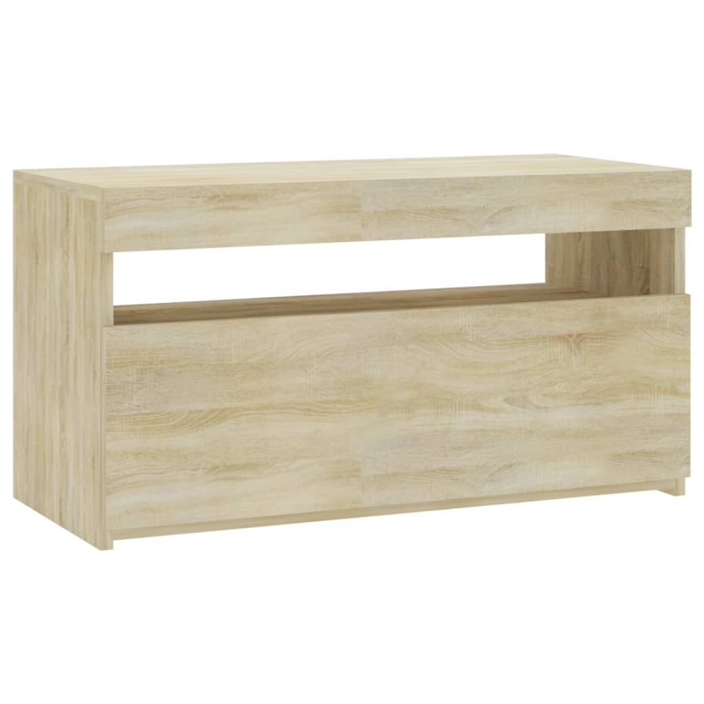 TV Cabinet with LED Lights Sonoma Oak 75x35x40 cm