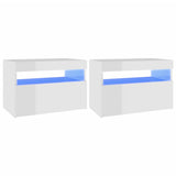 TV Cabinets with LED Lights 2 pcs High Gloss White 60x35x40 cm