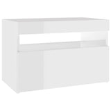 TV Cabinets with LED Lights 2 pcs High Gloss White 60x35x40 cm