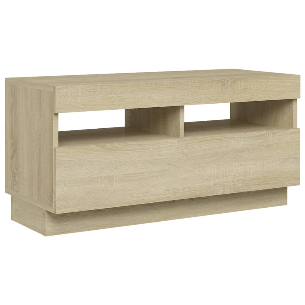 TV Cabinet with LED Lights Sonoma Oak 80x35x40 cm