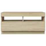 TV Cabinet with LED Lights Sonoma Oak 80x35x40 cm