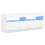 TV Cabinet with LED Lights White 100x35x40 cm