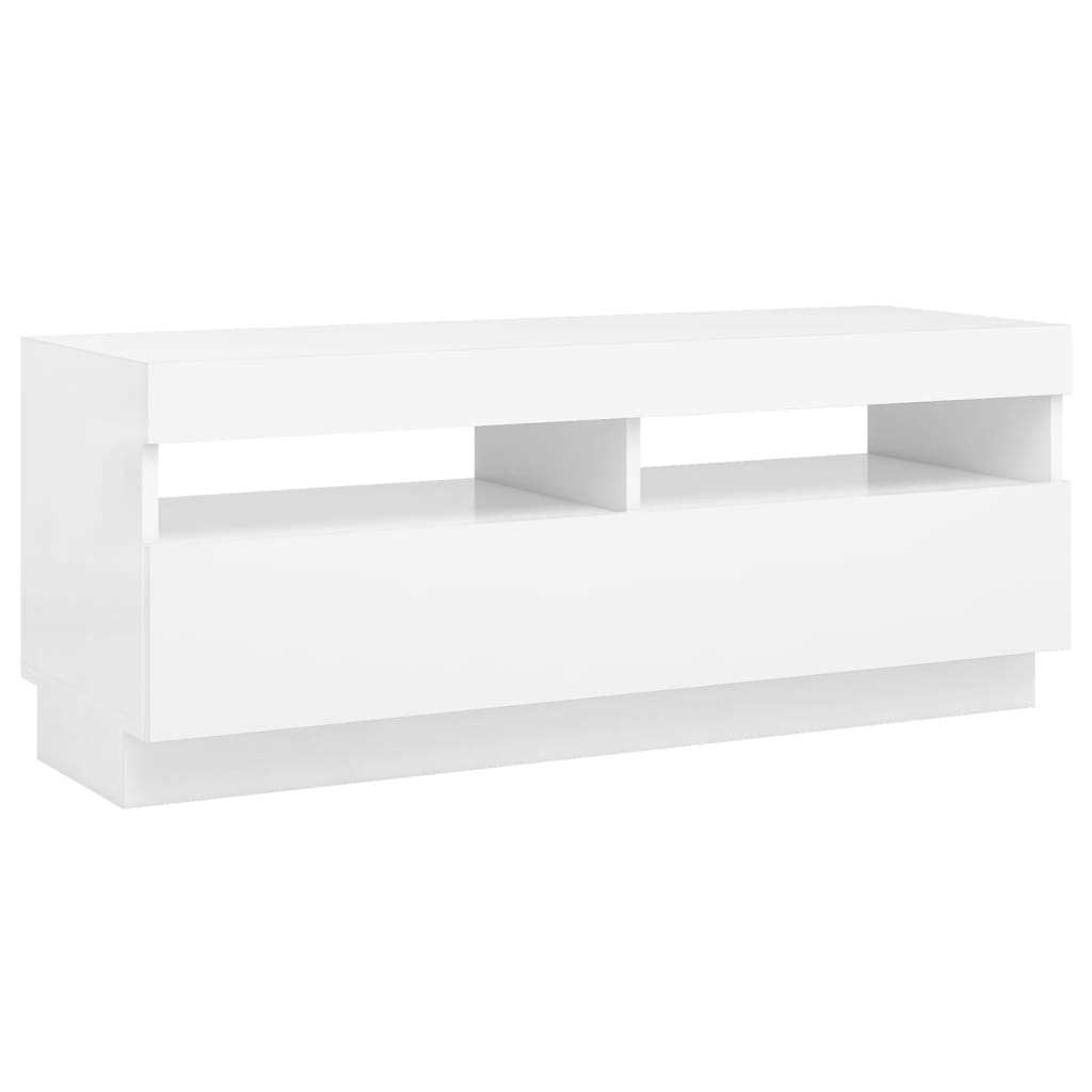 TV Cabinet with LED Lights White 100x35x40 cm