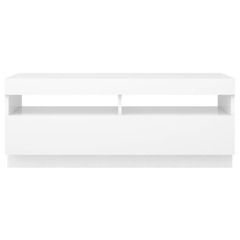 TV Cabinet with LED Lights White 100x35x40 cm