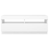 TV Cabinet with LED Lights White 100x35x40 cm