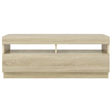 TV Cabinet with LED Lights Sonoma Oak 100x35x40 cm