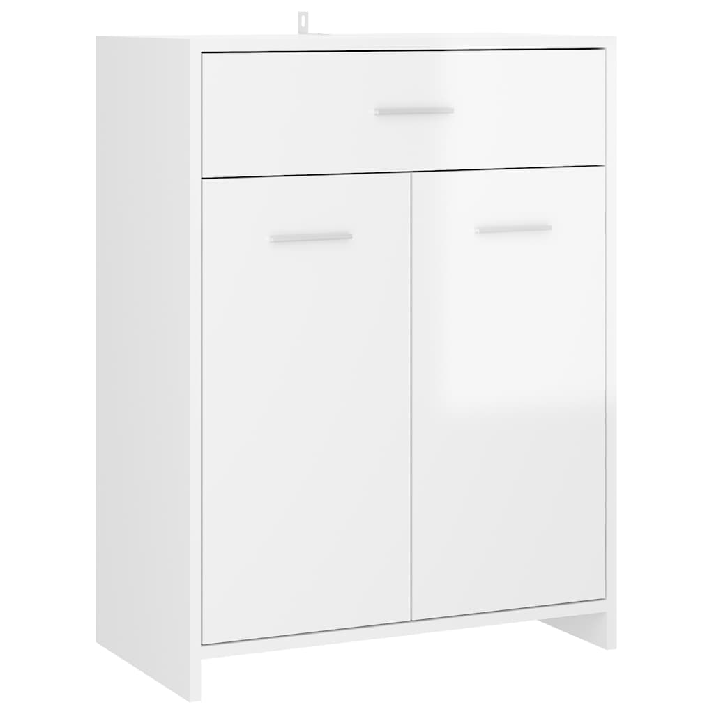 Bathroom Cabinet High Gloss White 60x33x80 cm Engineered Wood